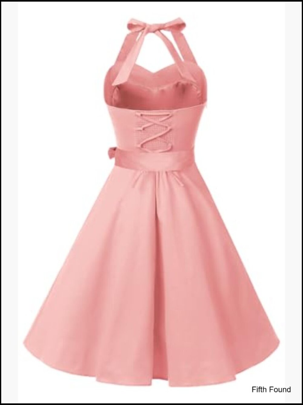Vintage 1950s Cocktail Dress Halter A-Line Swing Dress S - Picture 4 of 7